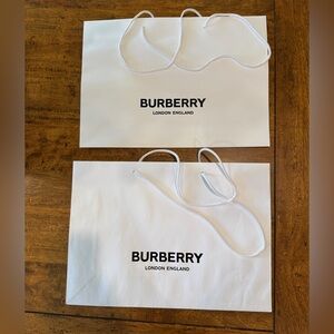Set of two Burberry White Gift Bag with Black Logo